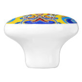 Blaugelbes Muster künstlerisch fett Keramikknauf (Seitenansicht)