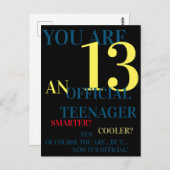 Blaugelbes Rot 13 Offizieller Teenager-Junge Gebur Postkarte (Vorne/Hinten)
