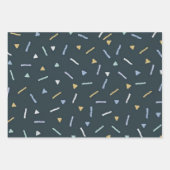 Blaugelbes weißes geometrisches Papier (Vorderseite)