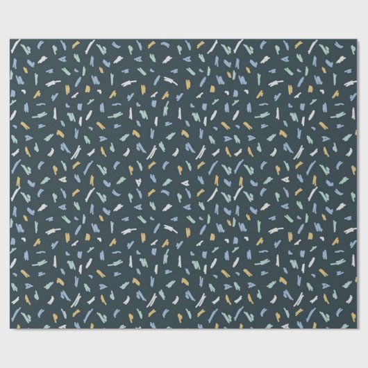 Blaugelbes weißes geometrisches Papier Geschenkpapier (Flach)