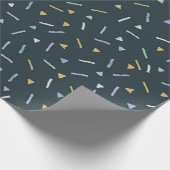 Blaugelbes weißes geometrisches Papier Geschenkpapier (Ecke)