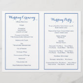 Blaugeometrische Dreiecke Modernes Hochzeitsprogra (Rückseite)