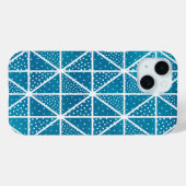 Blaugeometrische Muster Moderne Dreieck Punkte Case-Mate iPhone Hülle (Rückseite (Horizontal))