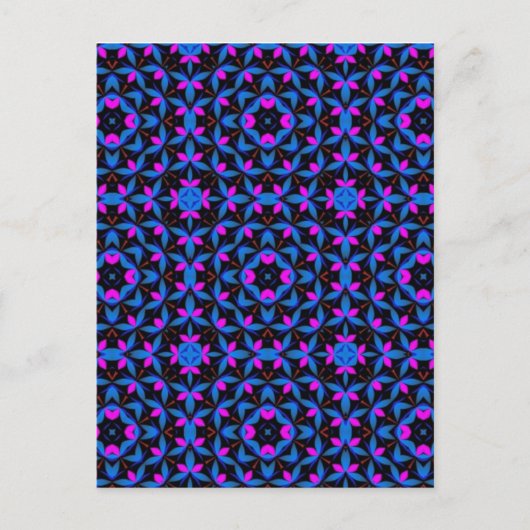 blaugeometrisches Muster Postkarte (Vorderseite)