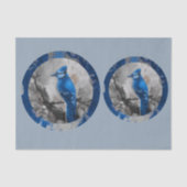 Blaugestalteter Blauhäher DBL Seidenpapier (Vorderseite)