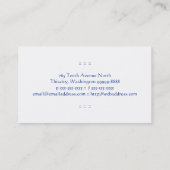 Blaugestanztes Glas Visitenkarte (Rückseite)