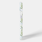 Blaugestreifte Blumen Personalisiert Case-Mate iPhone Hülle (Rückseite / Links)