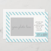 Blaugestreifte Geburtsankündigung Ankündigung (Vorne/Hinten)