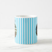 Blaugestreifte personalisierte Hundemutter Kaffeetasse (Mittel)