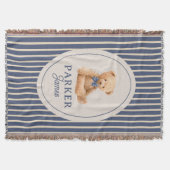 Blaugestreifter Teddybär Fliege Klassisches Kinder Decke (Vorderseite)