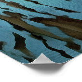 Blaugestrichene, rustikale Holzfischboote Poster (Ecke)