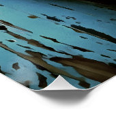 Blaugestrichene, rustikale Holzfischboote Poster (Ecke)