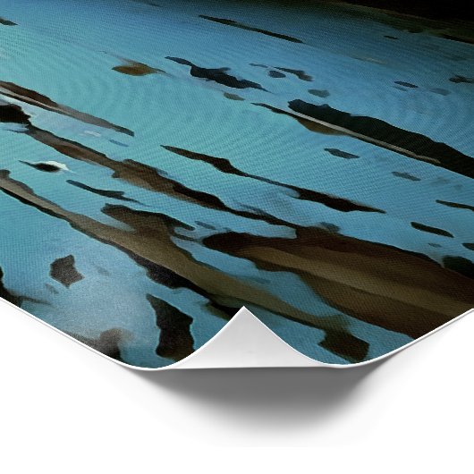 Blaugestrichene, rustikale Holzfischboote Poster (Ecke)