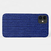 Blaugestrickte Wolle nah Case-Mate iPhone Hülle (Rückseite (Horizontal))