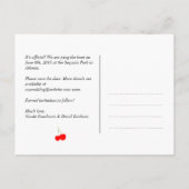 Blaugingham Land Rustikale Kirsche Save the Date Ankündigungspostkarte (Rückseite)