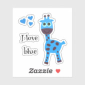Blaugiraffe Aufkleber (Blatt)