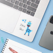 Blaugiraffe Aufkleber (Laptop mit iPhone)