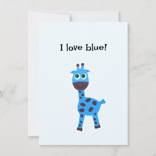 Blaugiraffe Feiertagskarte (Vorderseite)