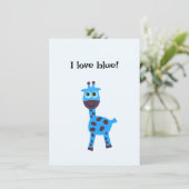 Blaugiraffe Feiertagskarte (Stehend Vorderseite)
