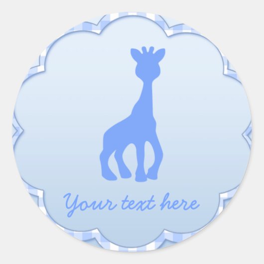 Blaugiraffe Runder Aufkleber (Vorderseite)
