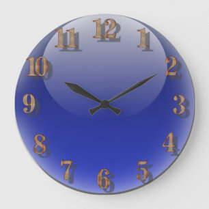 Blauglas-Design Große Wanduhr