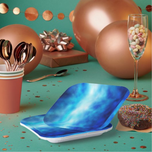 Blauglas Pappteller (Multi)