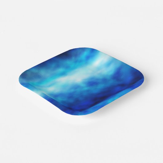 Blauglas Pappteller (Gewinkelt)