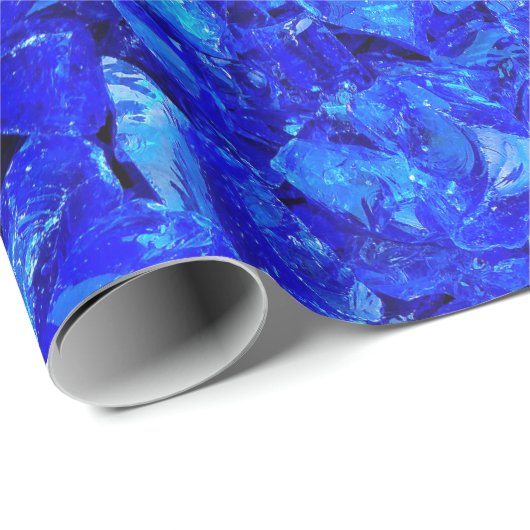 Blauglas-Steine Geschenkpapier (Rolleneckpunkt)