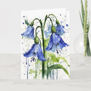 Blauglöckchen - Aquarellblumen Karte