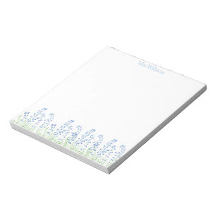 Blauglöckchen Blaue Blumen Aquarell Kräuter Notizblock