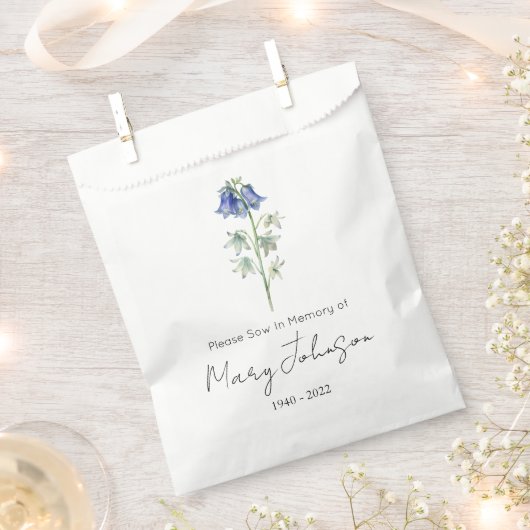 Blauglöckchen | Einfaches Samenpaket Trauerfeier Geschenktütchen (Ausgeschnitten)