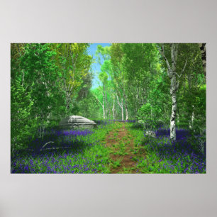 Blauglöckchen Lichtdruck Poster