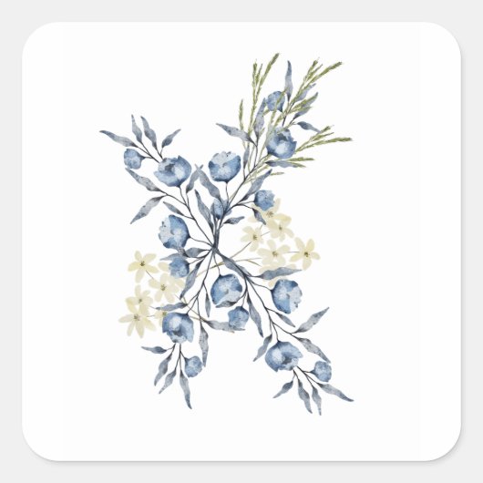 Blauglöckchen  quadratischer aufkleber (Vorderseite)