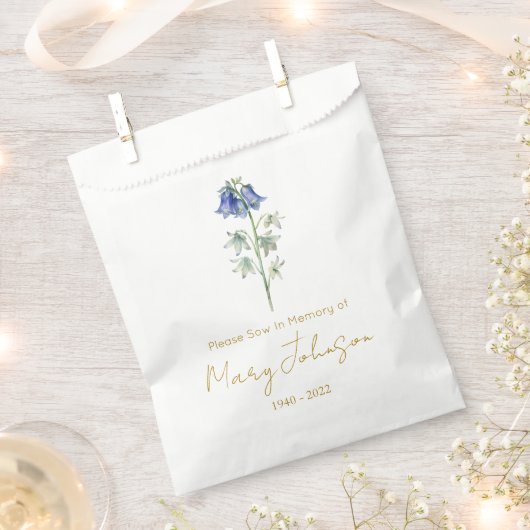 Blauglocke | Einfaches Samenpaket Beerdigung Geschenktütchen (Ausgeschnitten)