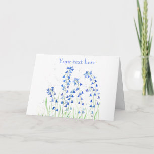 Blauglocken blaue Blumen Wälder Aquarell Karte