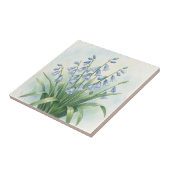 Blauglocken-Blumen Aquarell-Botanik Fliese (Seite)