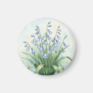 Blauglocken-Blumen Aquarell-Botanik Magnet