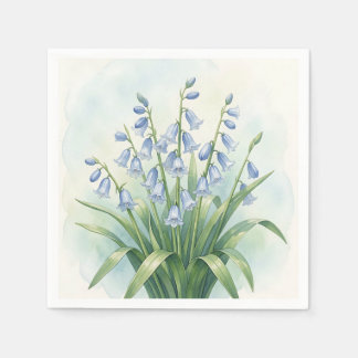 Blauglocken-Blumen Aquarell-Botanik Serviette