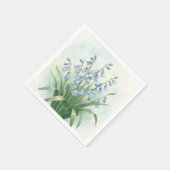 Blauglocken-Blumen Aquarell-Botanik Serviette (Ecke)