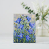 Blauglocken Blumen Postkarte (Stehend Vorderseite)