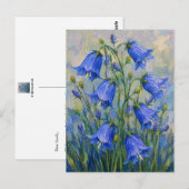 Blauglocken Blumen Postkarte (Vorne/Hinten)
