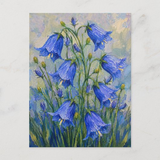 Blauglocken Blumen Postkarte (Vorderseite)