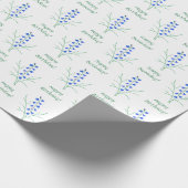 Blauglocken Geschenkpapier mit Text (Ecke)