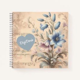 Blauglocken-Hardcover-Notizbuch mit individuellem  Notizblock