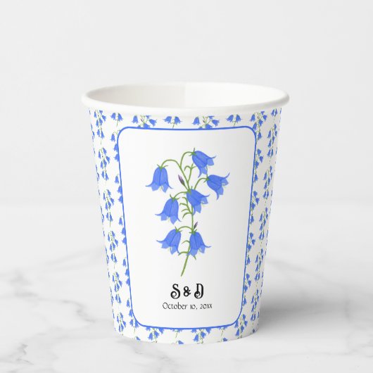 Blauglocken-Hochzeit Pappbecher (Links)