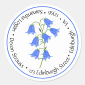 Blauglocken-Hochzeit Runder Aufkleber (Vorderseite)