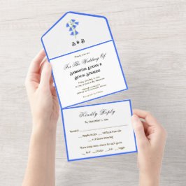 Blauglocken Hochzeitseinladung Alles in Einem All In One Einladung