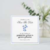 Blauglocken Hochzeitstermin Save The Date (Stehend Vorderseite)