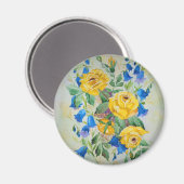 Blauglocken mit Rose Magnet (Vorderseite/Rückseite)