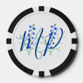 Blauglocken-Monogramm Pokerchips (Vorderseite)